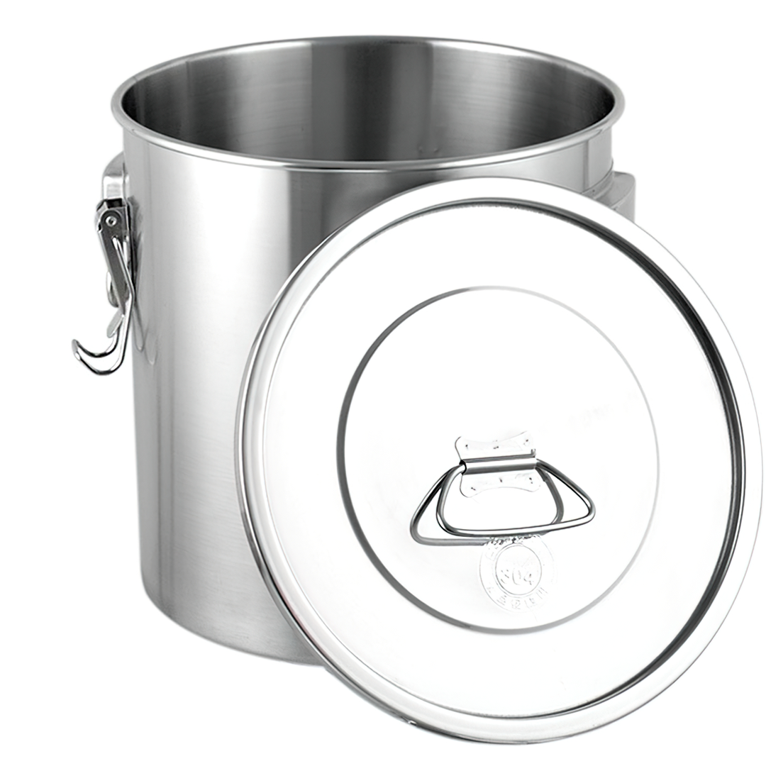 หม้อ-ถังสแตนเลสพร้อมฝาปิดมีหูหิ้ว มีให้เลือกหลายขนาด ใหญ่สุด 118ลิตร G1steel tank-304