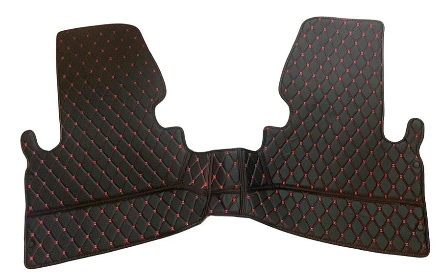 พรมปูพื้นรถยนต์6D MITSUBISHI TRITON CAB (2015-22) พรม6D ไตรตัน แคป สีดำด้ายแดง เข้ารูป เต็มคัน 3ชิ้น