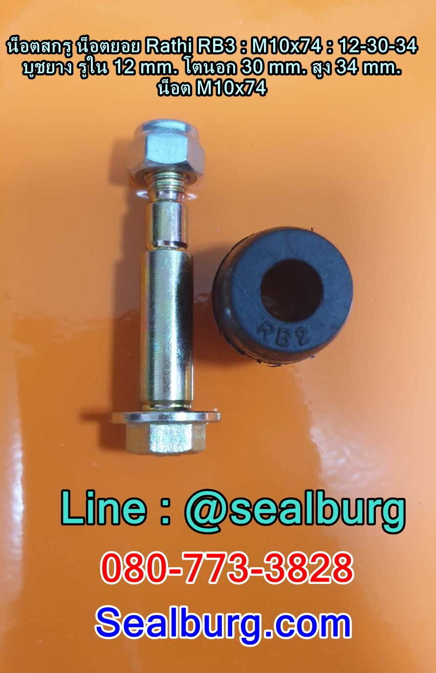 น็อตสกรู น็อตยอย Rathi RB3 : M10x74 : 12-30-34