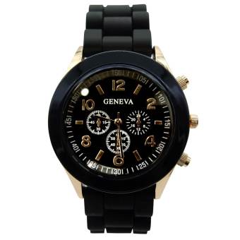 GENEVA watch นาฬิกาข้อมือผู้หญิง สีดำ สายยาง รุ่น WM0002