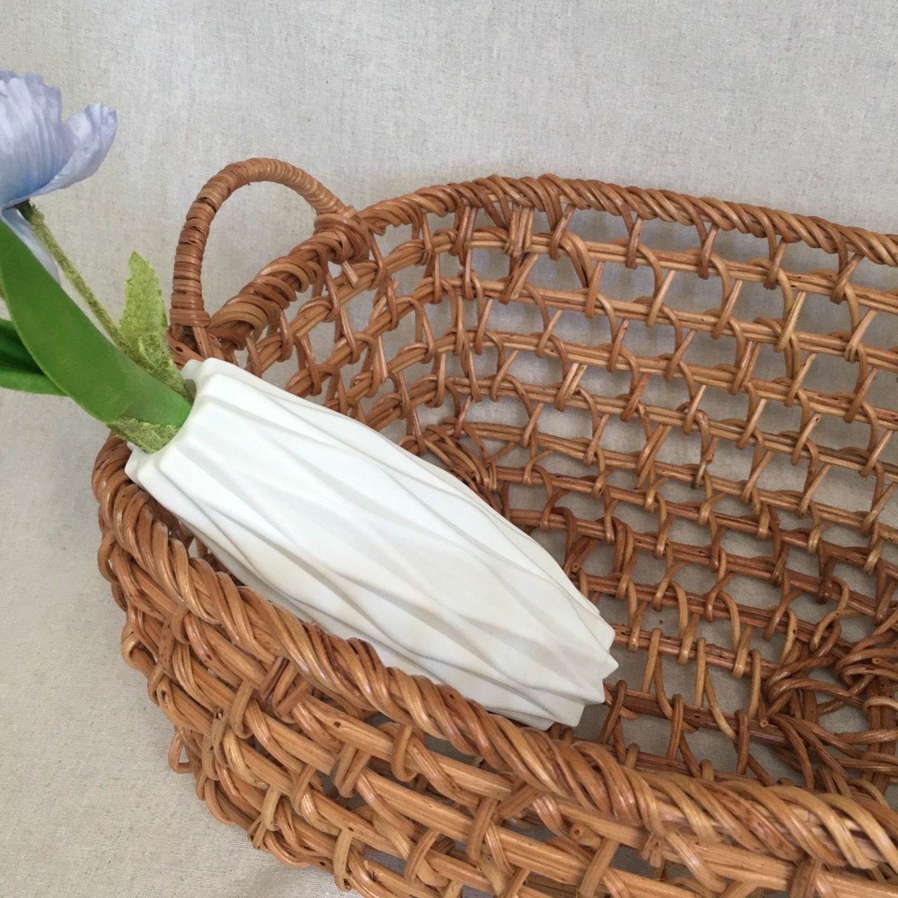 ตะกร้า2หูเถาวัลย์ โปร่ง เหลี่ยม 3ขนาด กระเช้าของขวัญ ตะกร้าของขวัญ gift set🧺