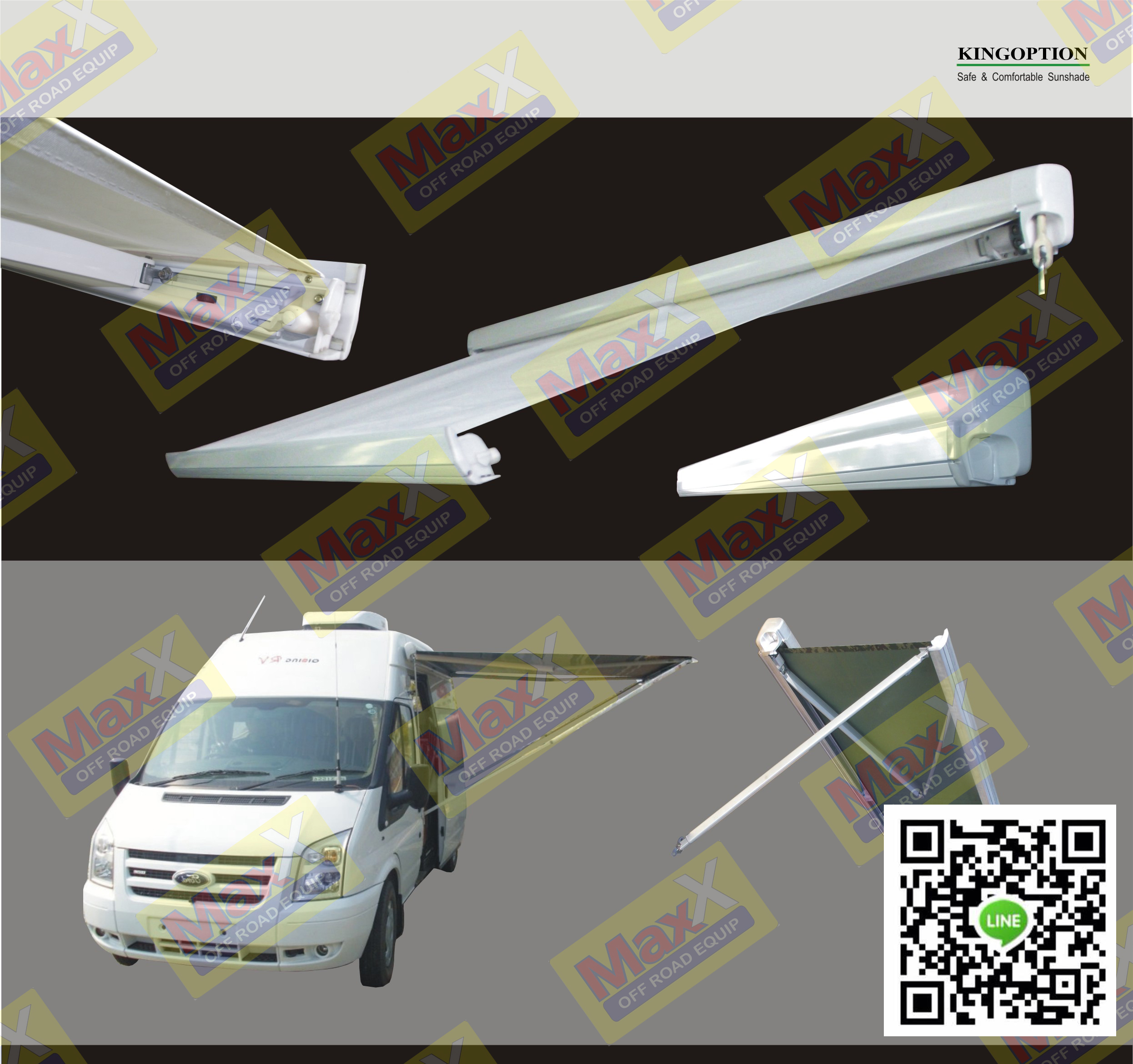 RV awning 3*2.5m ม่านข้างสีขาว