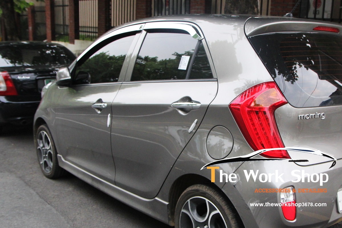 Chrome Door Visor for Picanto ( กันสาดแบบโครเมี่ยม )