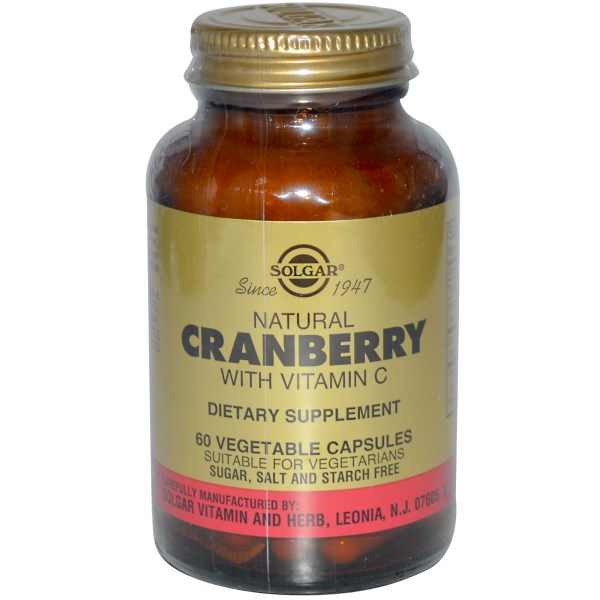 Solgar, Natural Cranberry, with Vitamin C, 60 Veggie Caps
