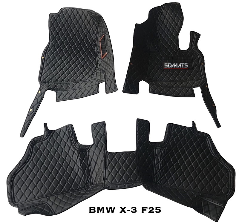 พรมปูพื้นรถยนต์BMW X3 F25 สีดำด้ายดำ รุ่น6D VIP รวมแผ่นท้าย