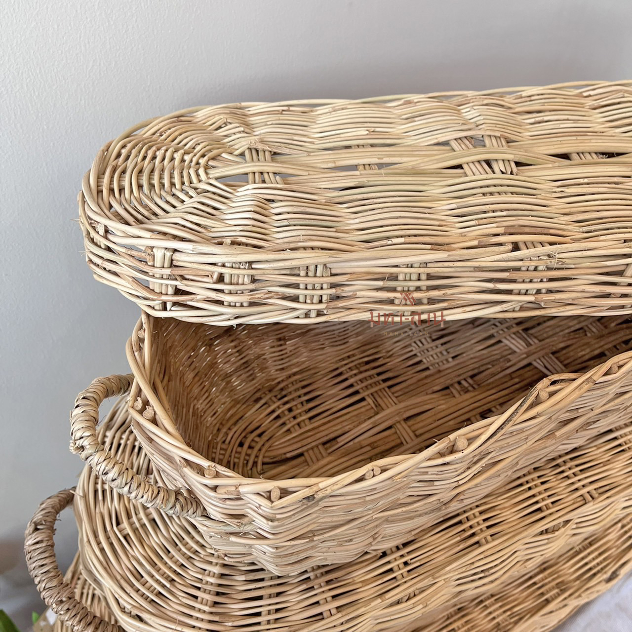 ตะกร้าหวาย ตะกร้าเก็บของ ตะกร้าผ้า ตะกร้าฝาปิด ตะกร้ามินิมอล 🤎🧸