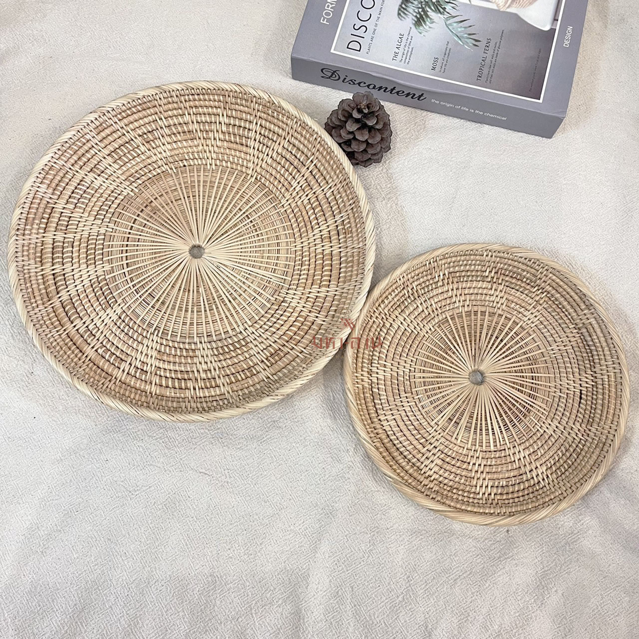 ถาดหวายมินิมอล ถาดใส่อาหาร ถาดวางขนม พร็อพถ่ายรูป 🤎