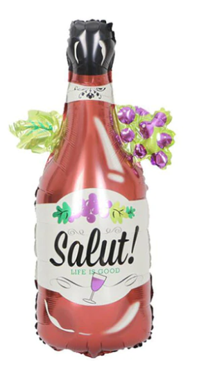 ลูกโป่งขวดไวน์แดง / Red Wine Bottle Foil balloon (80*47cm)