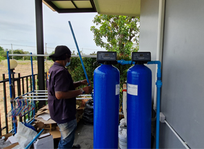 ชุดถังกรองน้ำภายในบ้าน2ถังขนาดจุสาร25ลิตรAUTO+เครื่องกรองน้ำ7ขั้นตอนระบบUF