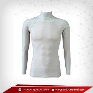 Body Fit / Base Layer เสื้อรัดรูป คอตั้ง แขนยาว สีเทาอ่อน lightgrey