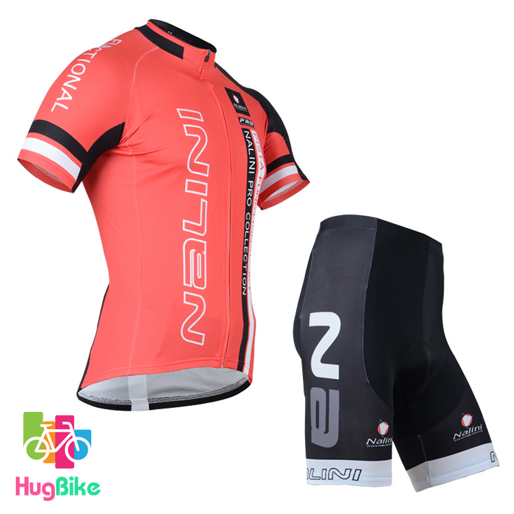 ชุดจักรยานแขนสั้นทีม Nalini 14 (02) สีแดงดำ