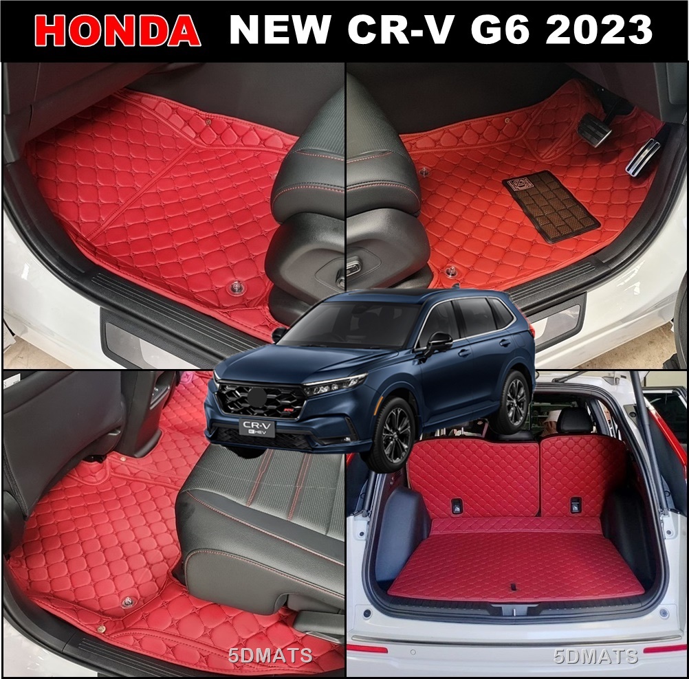 พรมปูพื้นรถยนต์ 6D HONDA CR-V G6 5ที่นั่ง 2023 พรม6D ลายสตาร์ หนาพิเศษ เข้ารูป เต็มคัน