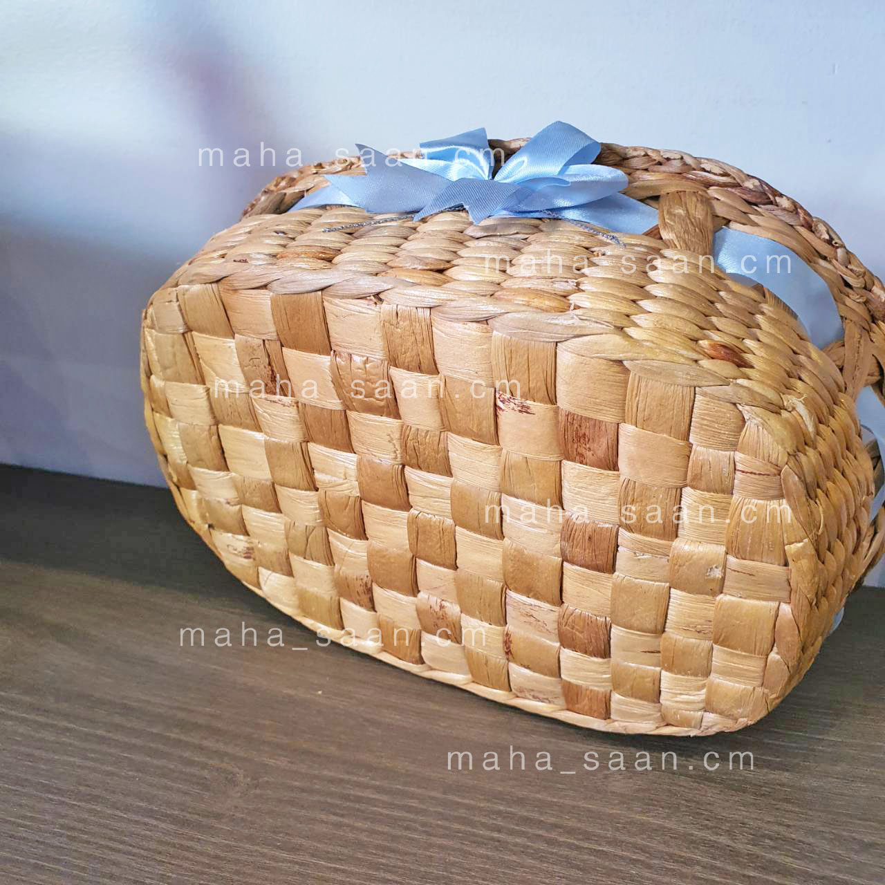 ตะกร้าปีใหม่ แต่งโบว์ ใส่ของขวัญ ผักตบชวา มินิมอล ใส่ผลไม้ ถาดอาหาร🎀