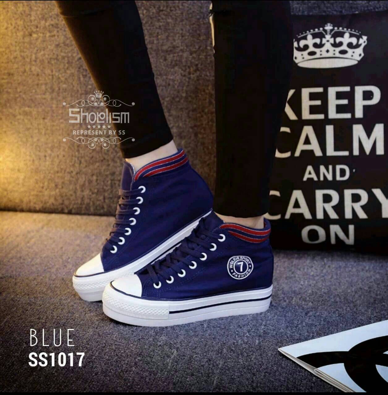 ผ้าใบเสริมส้น 2" งานเกาหลีแท้ พื้นยาง วัสดุผ้าใบ