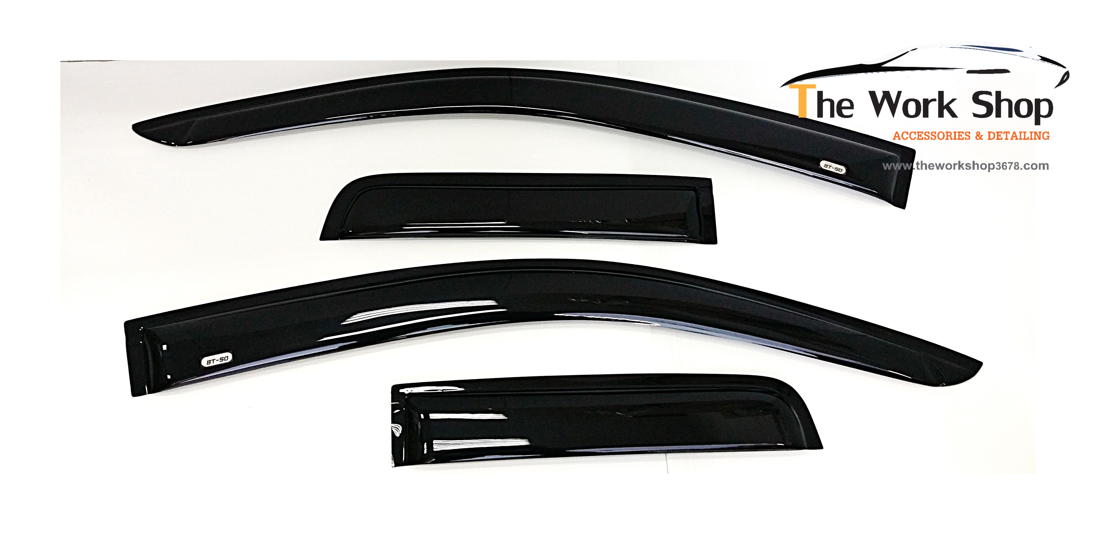 Smoked Door Visor for BT-50 2DR T Style - กันสาดสีดำ