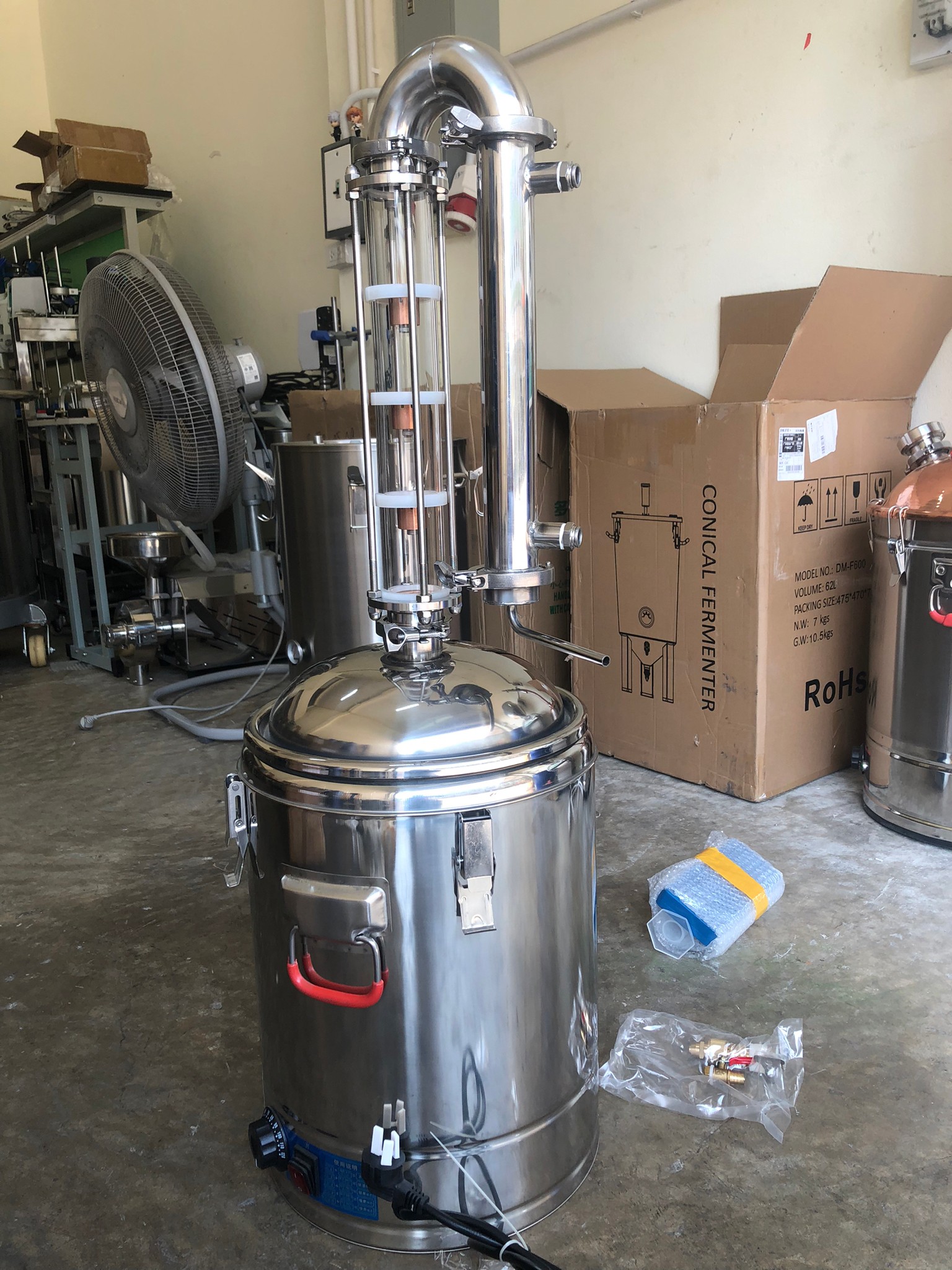 Yantai-09 เครื่องกลั่นน้ำมันหอมระเหย กลั่นสุรา กลั่นแอลกอฮอล์