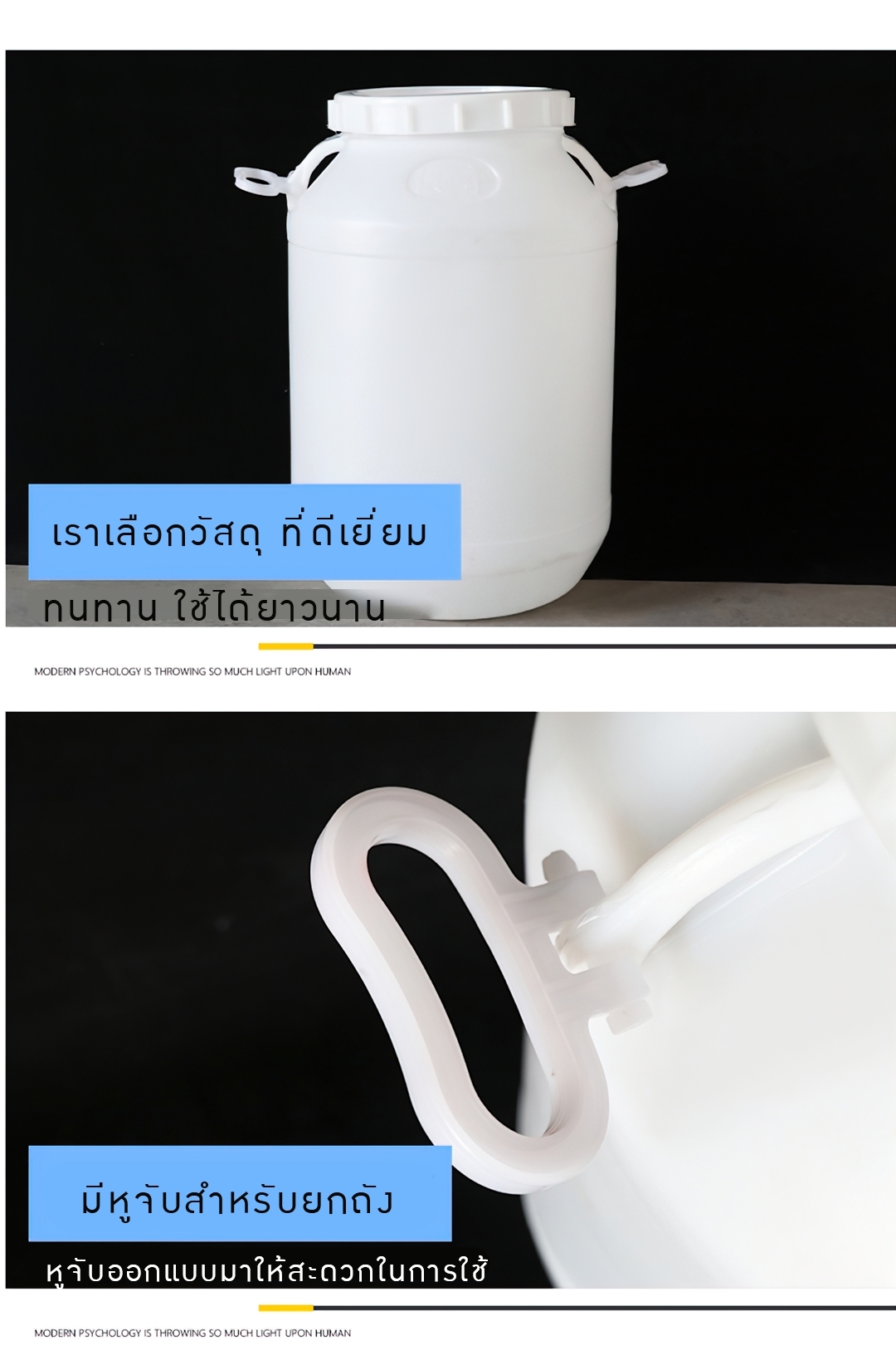 ถัง HDPE พร้อมฝาใน มีหูหิ้ว 50L/75L/100L TD-11