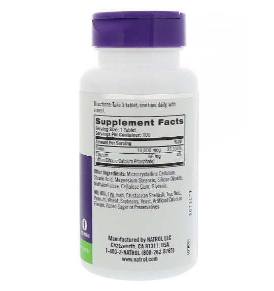 Natrol, Biotin, 10,000 mcg, 100 Tablets