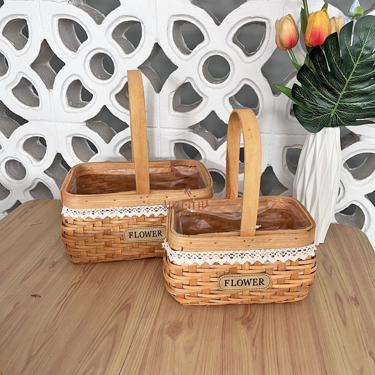 ตะกร้าหวาย กระเช้าของขวัญ ตะกร้าปิคนิค พร๊อพถ่ายรูป 🧺