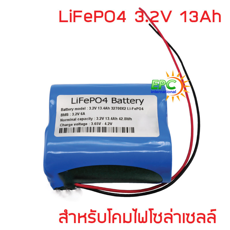 แบตเตอรี่ลิเธียมฟอสเฟต Lifepo4 3.2v 13.4Ah สำหรับโคมโซล่าเซลล์
