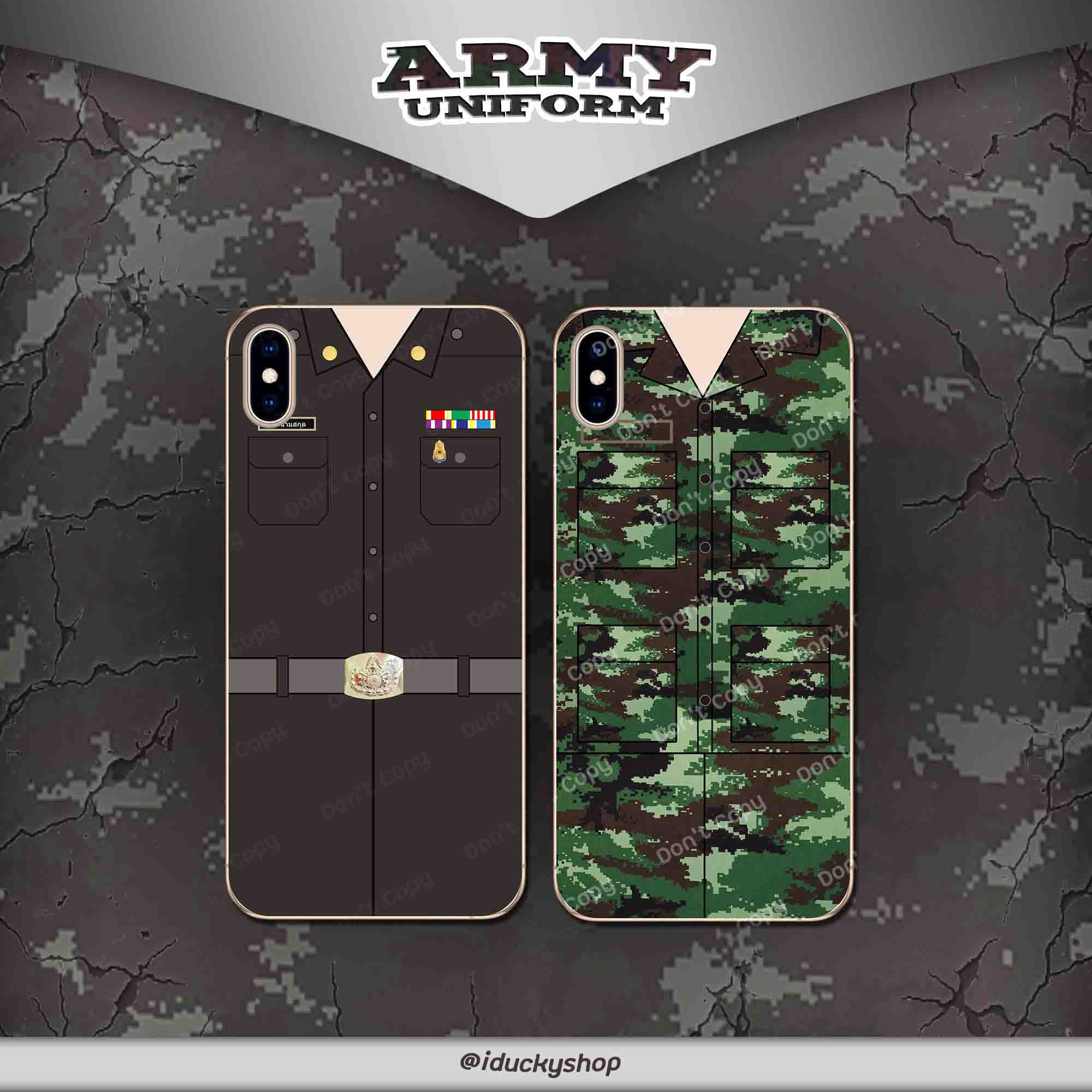 เคสสกรีนลายชุดนักเรียน เครื่องเเบบ Unifome - ชุดทหารบก ชาย-หญิง