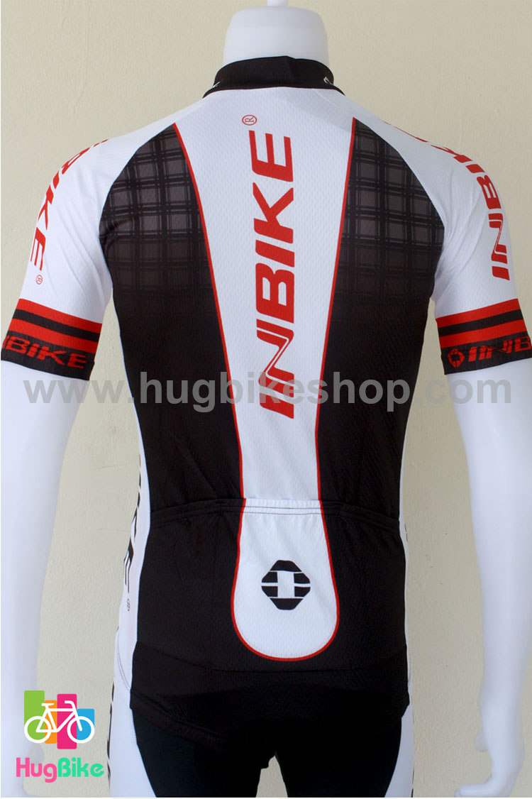 ชุดจักรยานแขนสั้นทีม INBIKE 16 (01) สีดำขาวแดง