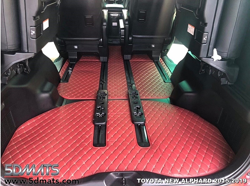 พรมปูพื้นรถยนต์6D TOYOTA ALPHARD (ปี2015-2020) หนาพิเศษ สีไวน์แดง เต็มคัน
