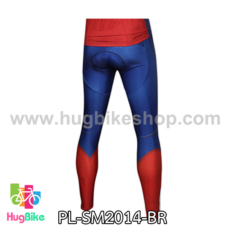 กางเกงจักรยานขายาว Superman 14 สีน้ำเงินแดง