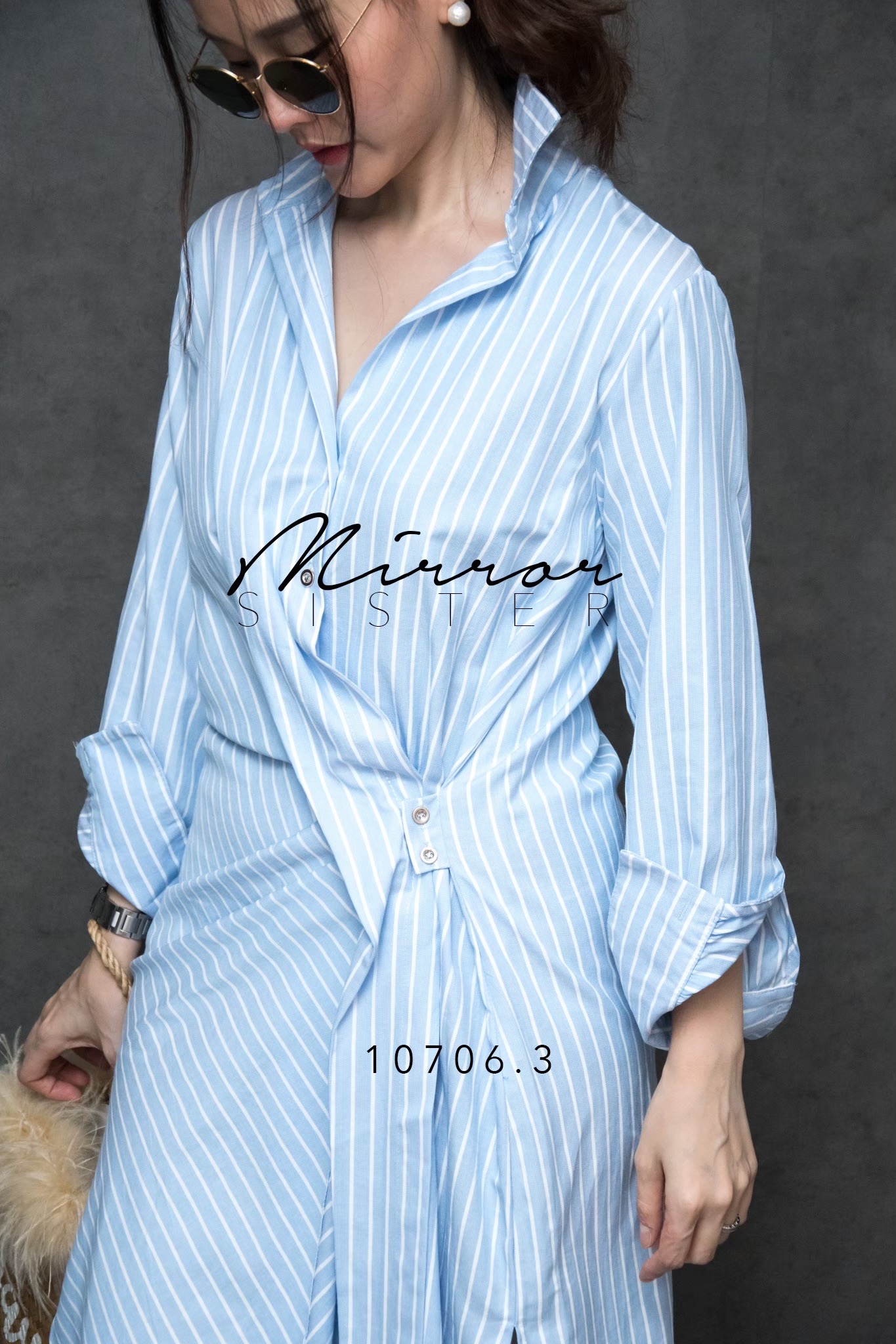 เดรสเชิ้ตลายริ้ว