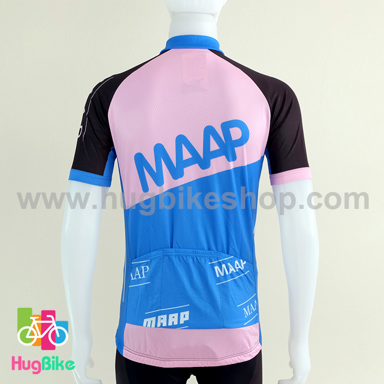 เสื้อจักรยานแขนสั้นทีม MAAP 16 (11) สีดำน้ำเงินหลังชมพูน้ำเงิน