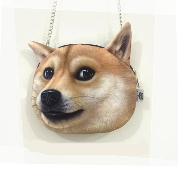 กระเป๋าสายโซ่ พิมพ์ลายหน้าหมา 3D