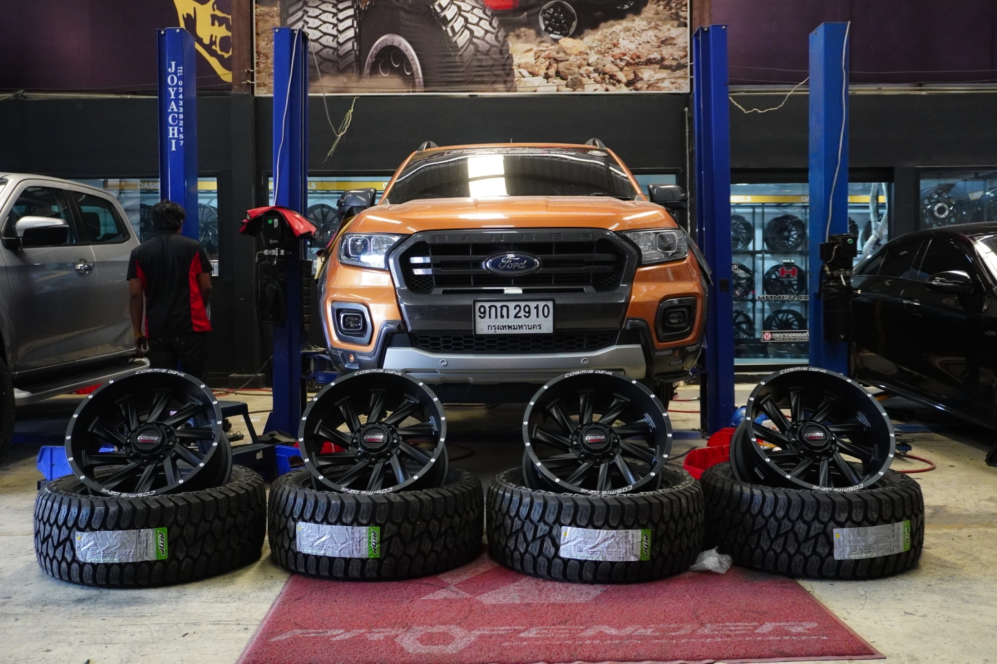 ล้อ COSMIS TWIN 20x10 ET-20 ดำด้าน ยาง AMP 285/55-20 ATA ปี23 ราคาถูกที่ STEP9