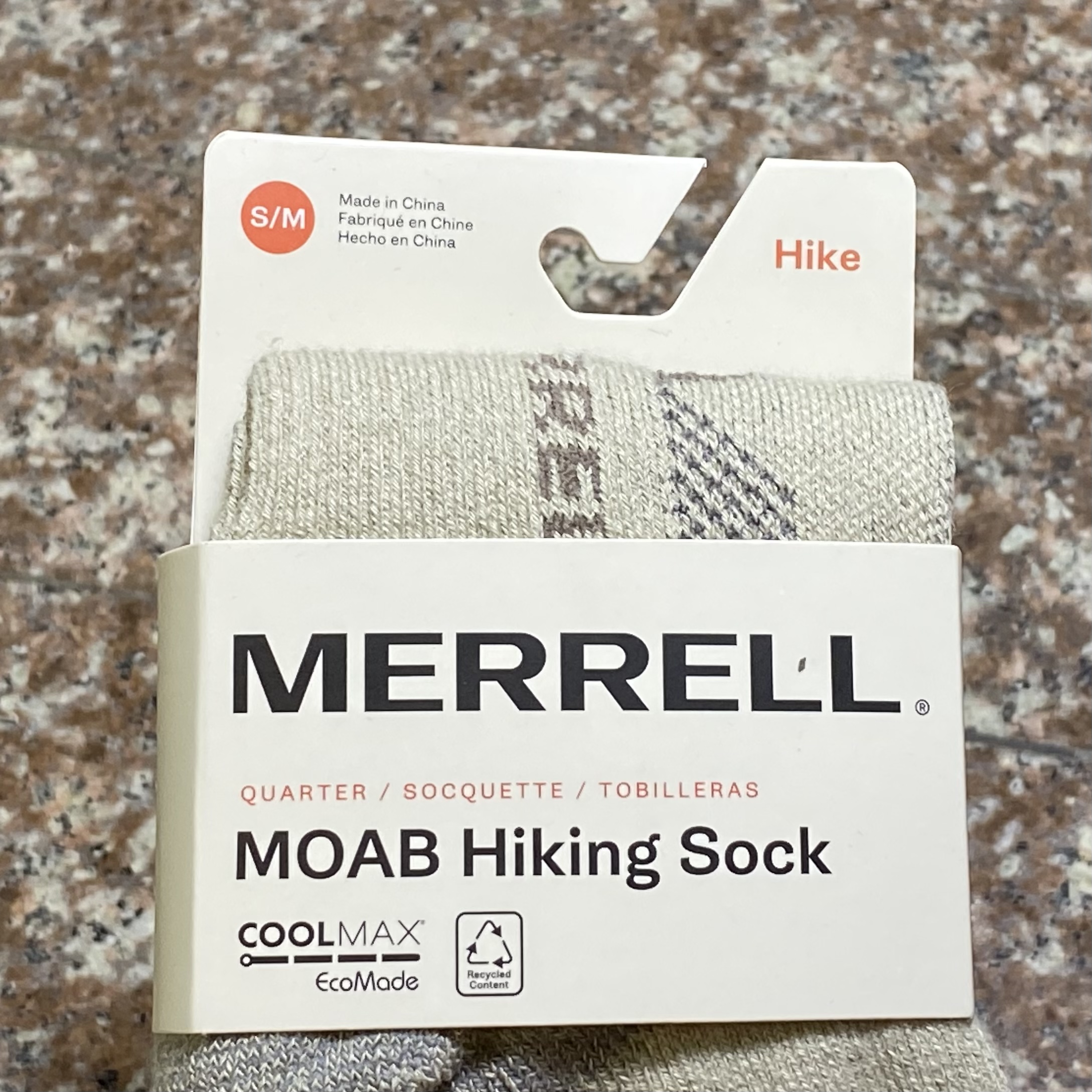 ถุงเท้าวิ่ง Merrell MOAB Quarter Socks ‘TAN’ (M)