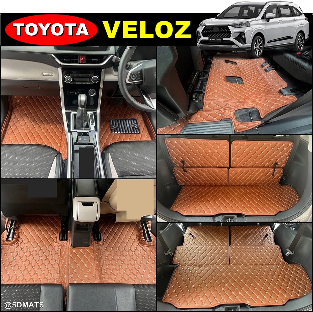 พรมปูพื้นรถยนต์ 6D TOYOTA VELOZ 2022 พรม6D เกรดA เข้ารูป รวมแผ่นท้าย ปิดเบาะ เต็มคัน