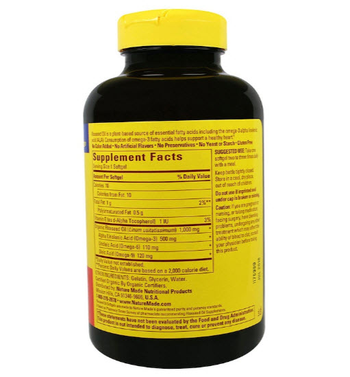Nature Made, Flaxseed Oil, 1000 mg, 180 Softgels