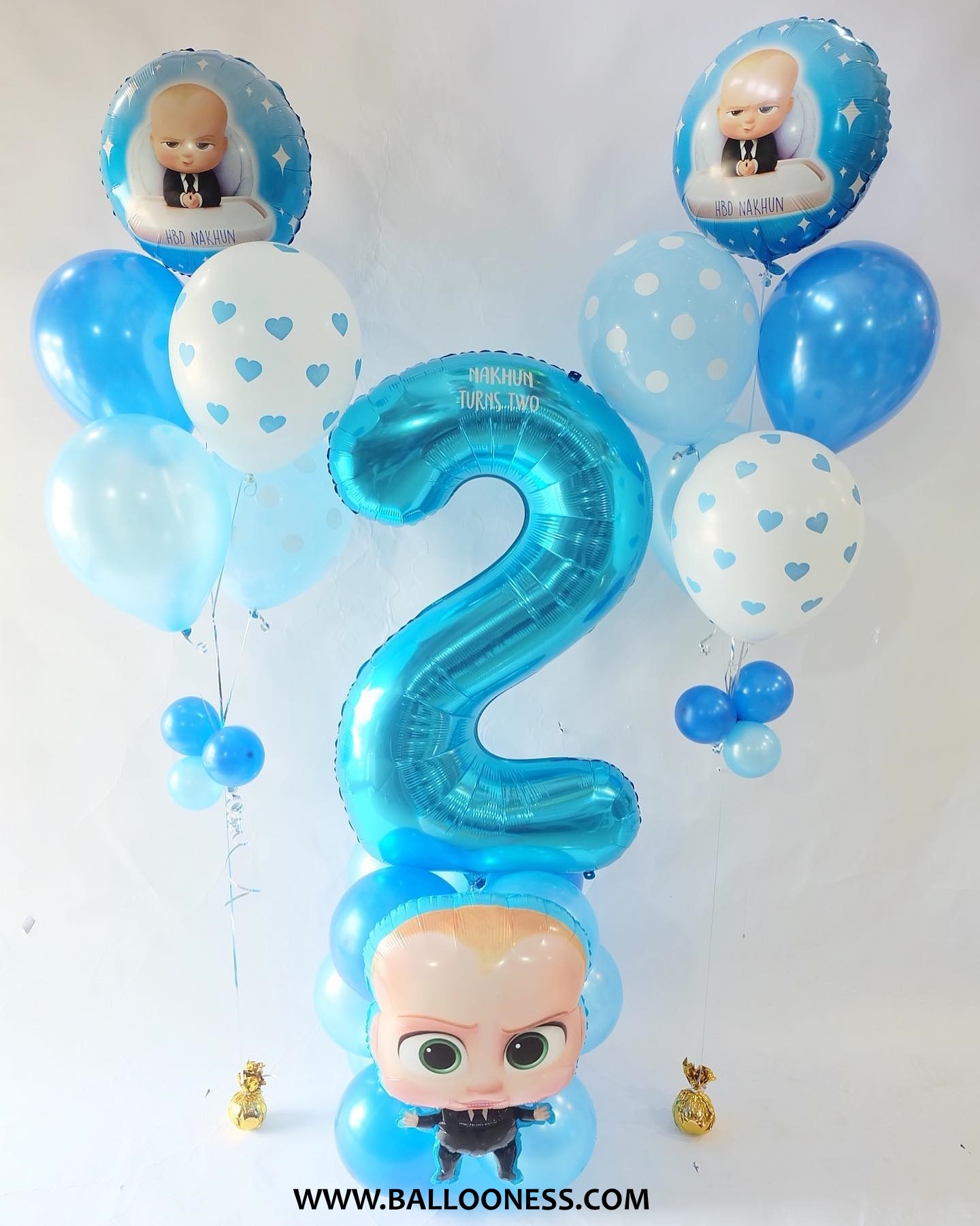 เซ็ตตัวเลข ธีม บอส เบบี้ ฐานตั้งตัวเลข+ช่อ 2 ช่อ / Set Boss Baby Number stand+2bunch