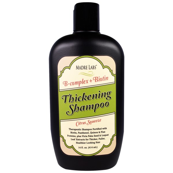 Madre Labs, Thickening B-Complex + Biotin Shampoo, No Sulfates, Citrus Squeeze, 14 fl oz (414 ml)