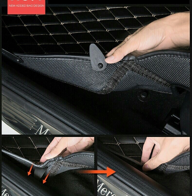 พรมปูพื้นรถยนต์ พรม6D VIP หนาพิเศษ TOYOTA VELLFIRE (ปี2016-2020) สีดำด้ายแดง เต็มคัน