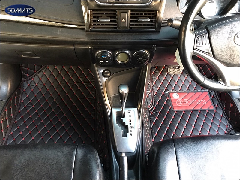 พรมปูพื้นรถยนต์6D TOYOTA YARIS 2006-12 พรม6D QX หนังหนานุ่ม เต็มคัน (3ชิ้น)