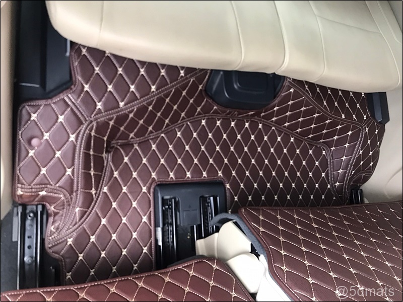 พรมปูพื้นรถยนต์ 6D FORD EVEREST 2015-21 พรมหนัง6D st สีกาแฟ เข้ารูป เต็มคัน 9ชิ้น