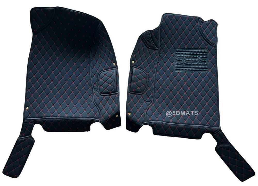 พรมปูพื้นรถยนต์ 6D ISUZU MU-X ปี2012-19 พรม6D อีซูซุ มิวเอ็กซ์ สีดำด้ายแดง เต็มคัน