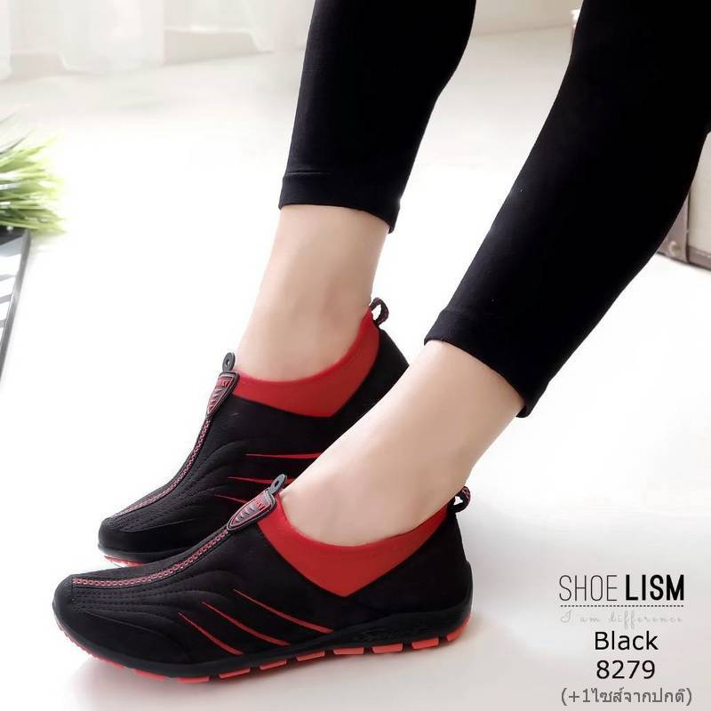 รองเท้าผ้าใบไร้เชือก ผ้ายืดหยุ่น