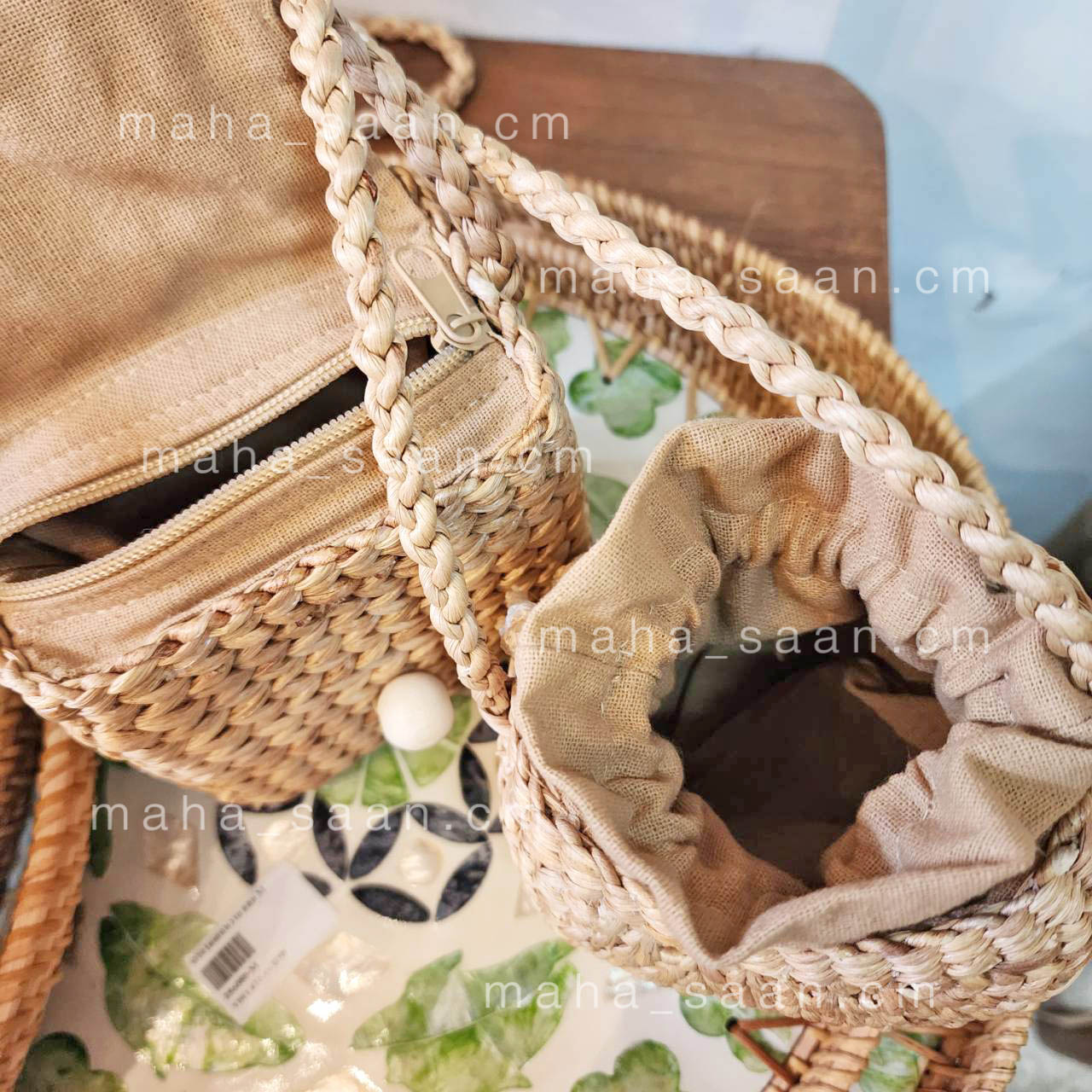 กระเป๋าสานผักตบชวา ฝาพับ สะพาย แฮนด์เมด เด็กและผู้ใหญ่💌