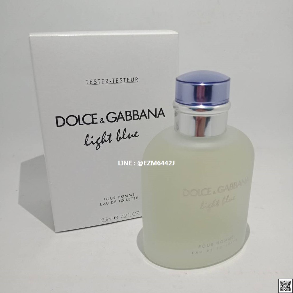 น้ำหอมแท้ DOLCE & GABBANA LIGHT BLUE FOR MEN POUR HOMME EAU DE TOILETTE SPRAY 100 ML TESTER BOX ของใหม่ กล่องเทสเตอร์