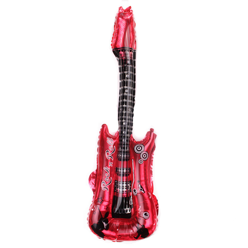 GUITAR FOIL BALLOON / ลุูกโป่งฟอยกีร์ต้าสีเหลือง ,แดง ,ม่วง ,ฟ้า (82*30cm)