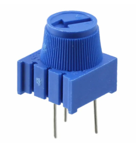 ตัวต้านทานปรับค่าได้ 10K Ohm แบบมีปุ่มหมุนได้ (Trimpot Potentiometer 10K Ohm with Knob)