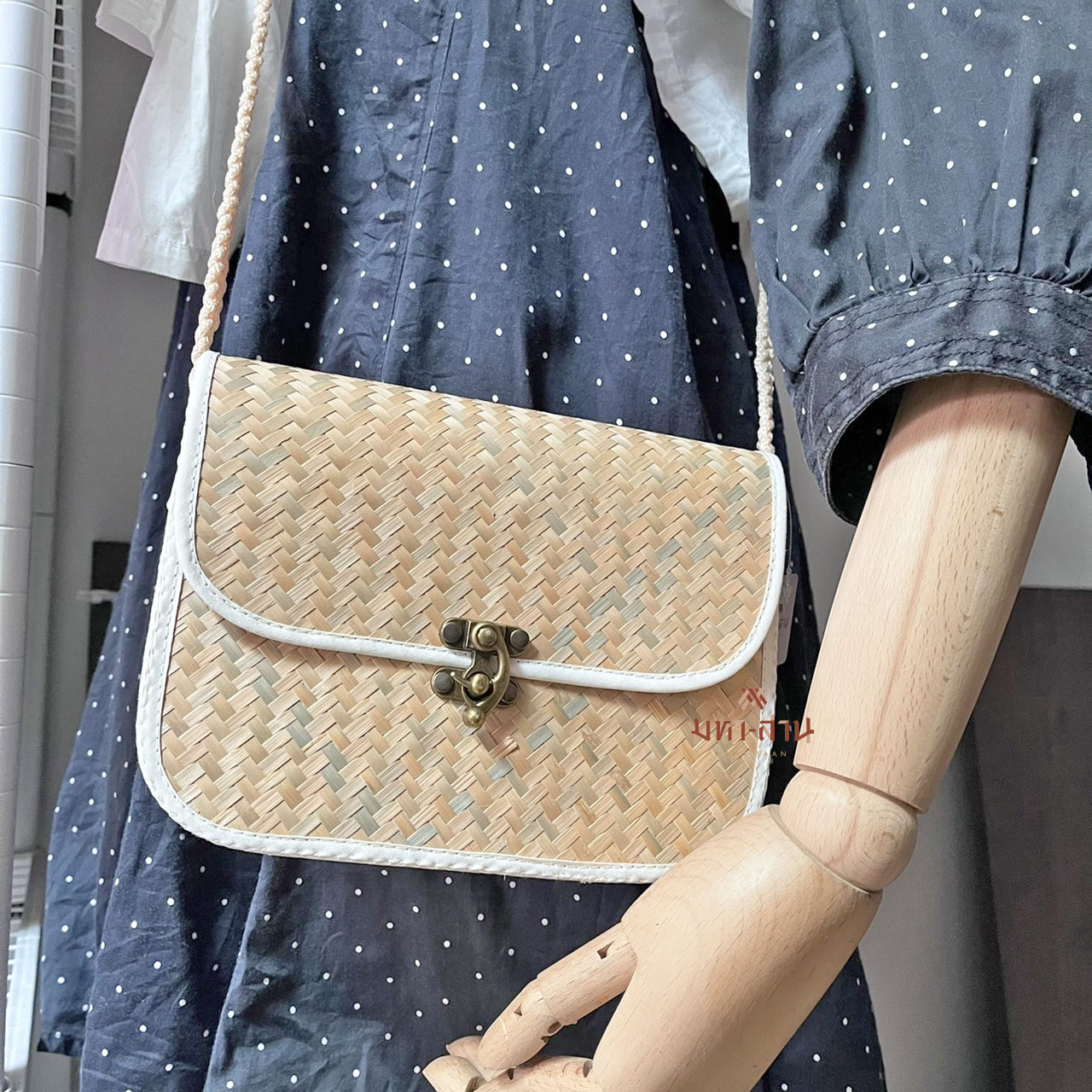 กระเป๋าสาน กระเป๋ามินิมอล กระเป๋าเกาหลี กระเป๋าสะพาย กระเป๋าไปคาเฟ่ 🤎