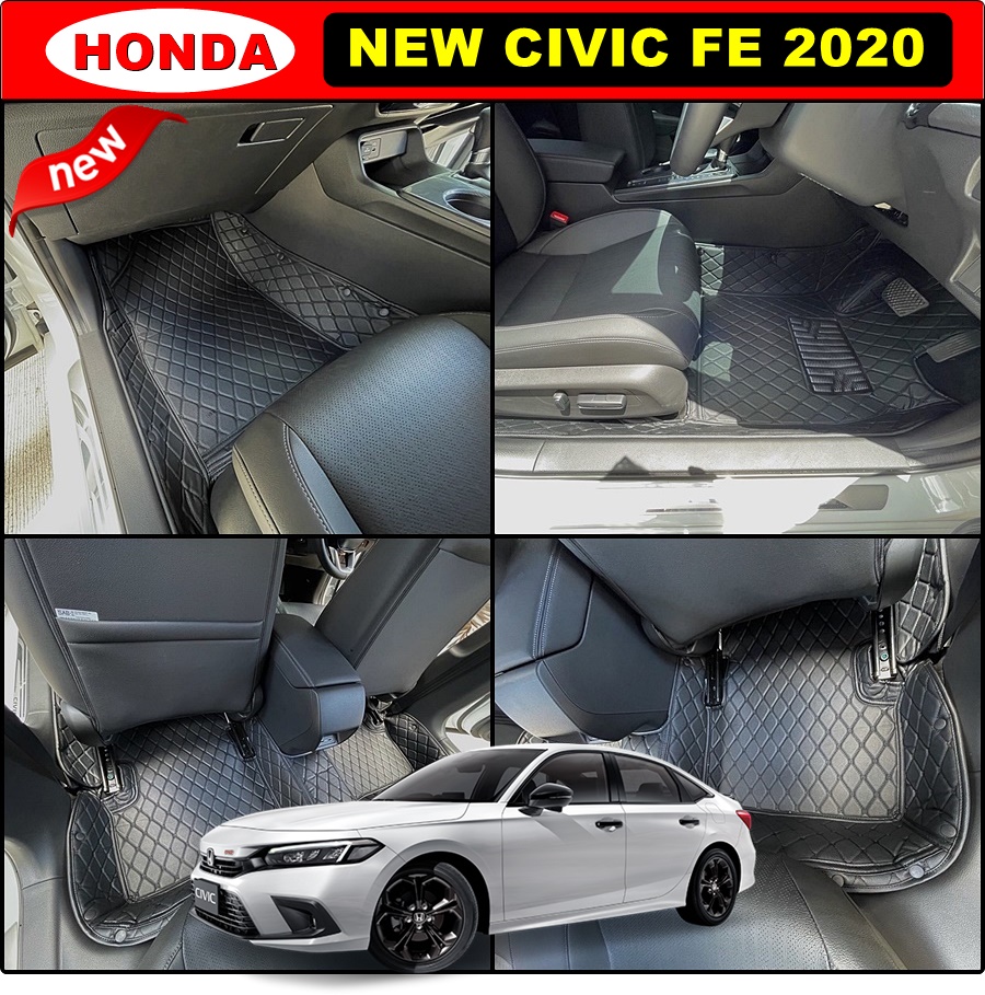 พรมปูพื้นรถยนต์ 6D HONDA CIVIC FE 2022 พรม6D เกรดA เต็มคัน เข้ารูป ตรงรุ่นรถ