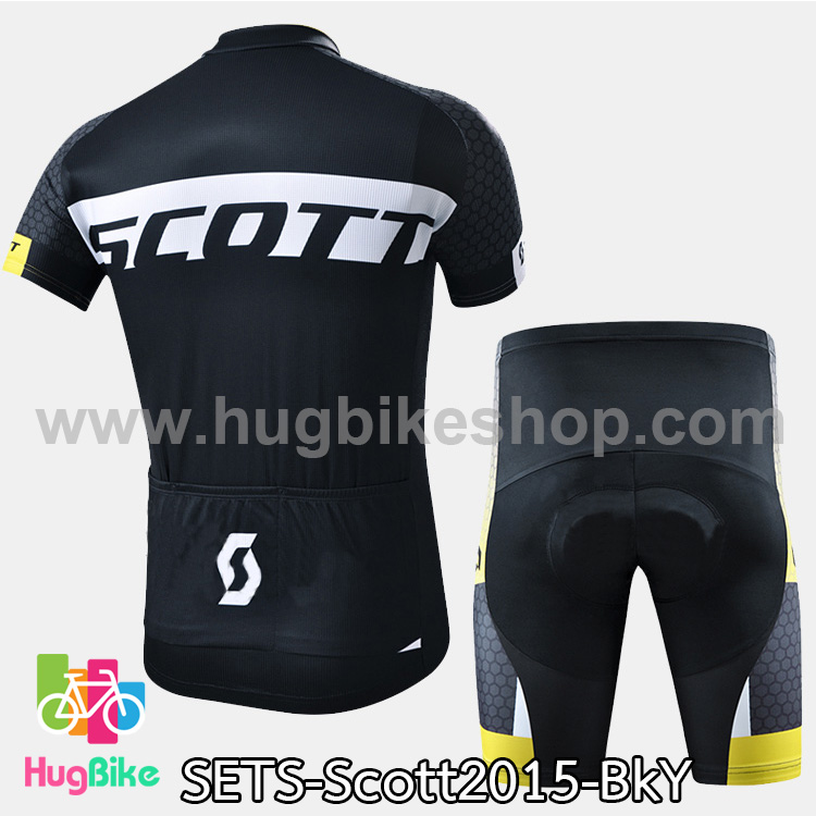 ชุดจักรยานแขนสั้นทีม Scott 15 (02) สีดำเหลือง
