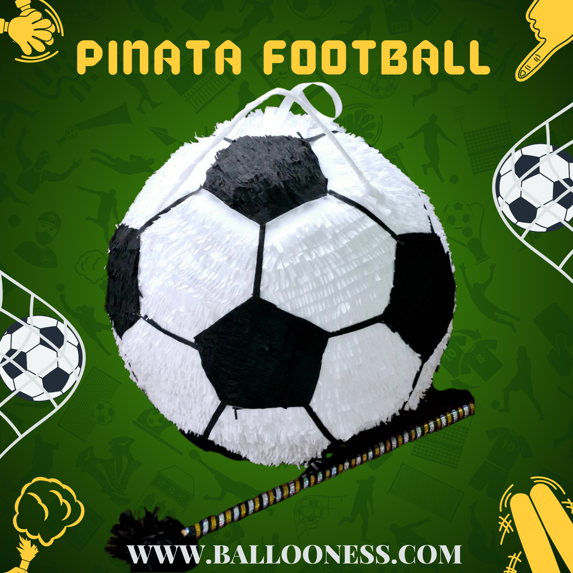 พินาต้า ลูกฟุตบอล / Pinata Football พร้อมไม้ตี (ไม่มีขนม)